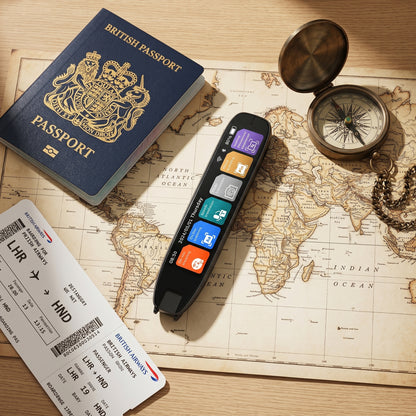 NEBULIX LinguaPen travel flat lay