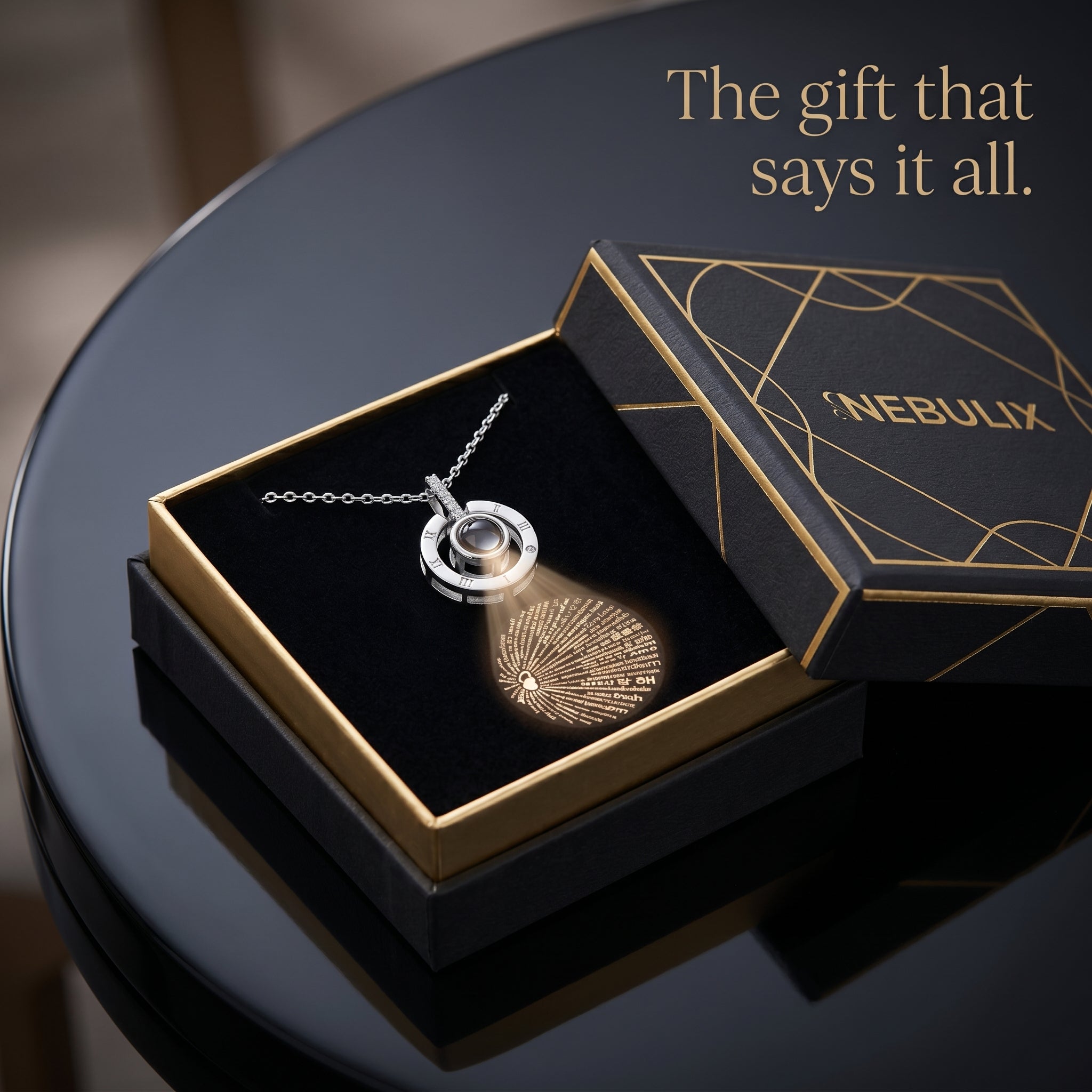 NEBULIX LoveScript necklace gift box